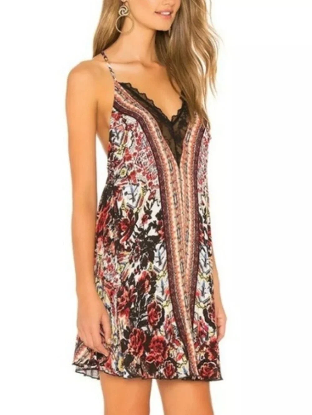 Free People Intimately Love Bird Printed Slip Dress